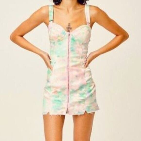For Love and Lemons Smythe Pastel Mini Dress XS NWT - Picture 4 of 5